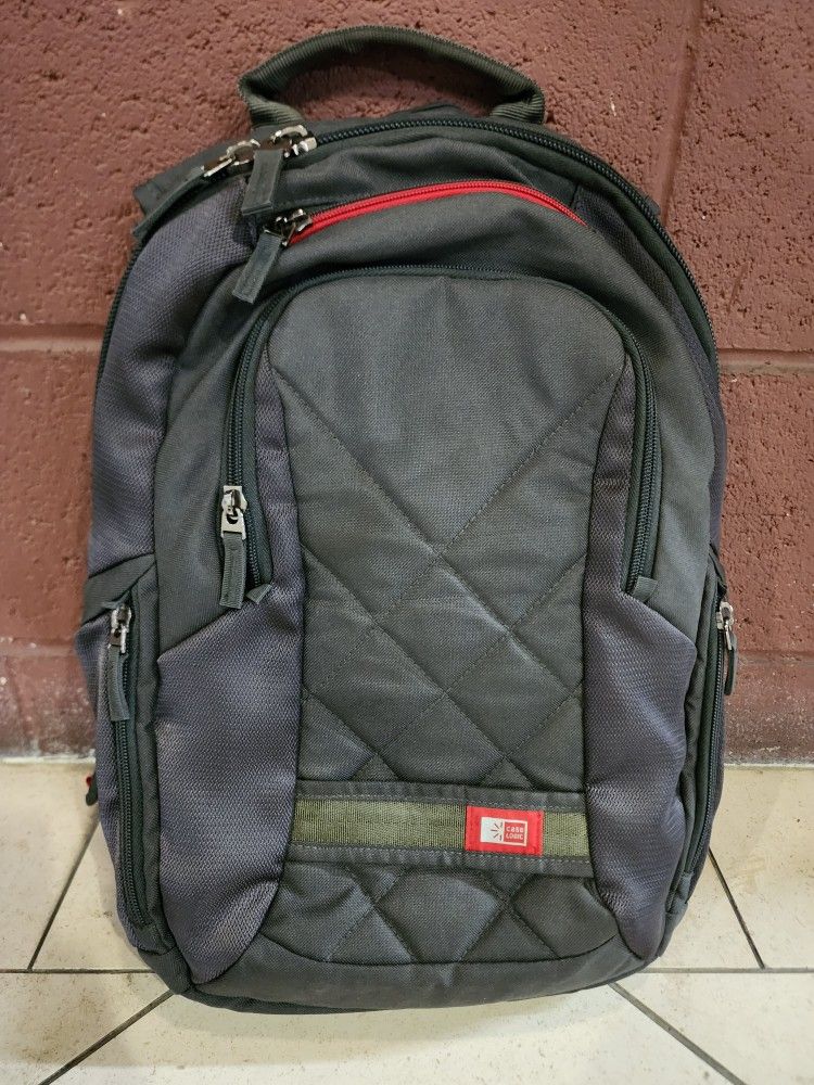 Case Logic Padded Computer Laptop Backpack Grey 18"