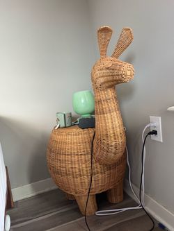 urban outfitters rattan llama side table