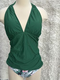 Green Halter tropical bikini set in size Large 