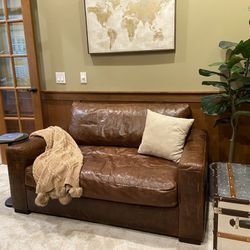 Restoration Hardware 5’ Leather Sofa 