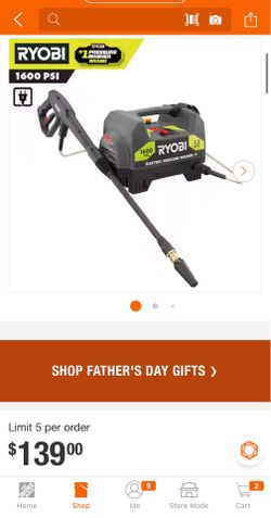 Ryobi Electric Power Washer - 1600 PSI