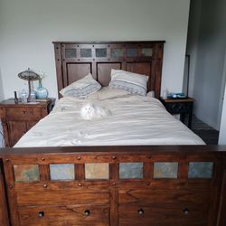 Rustic Bedroom Set - Bed Frame, Dresser & Nightstand - $350 OBO