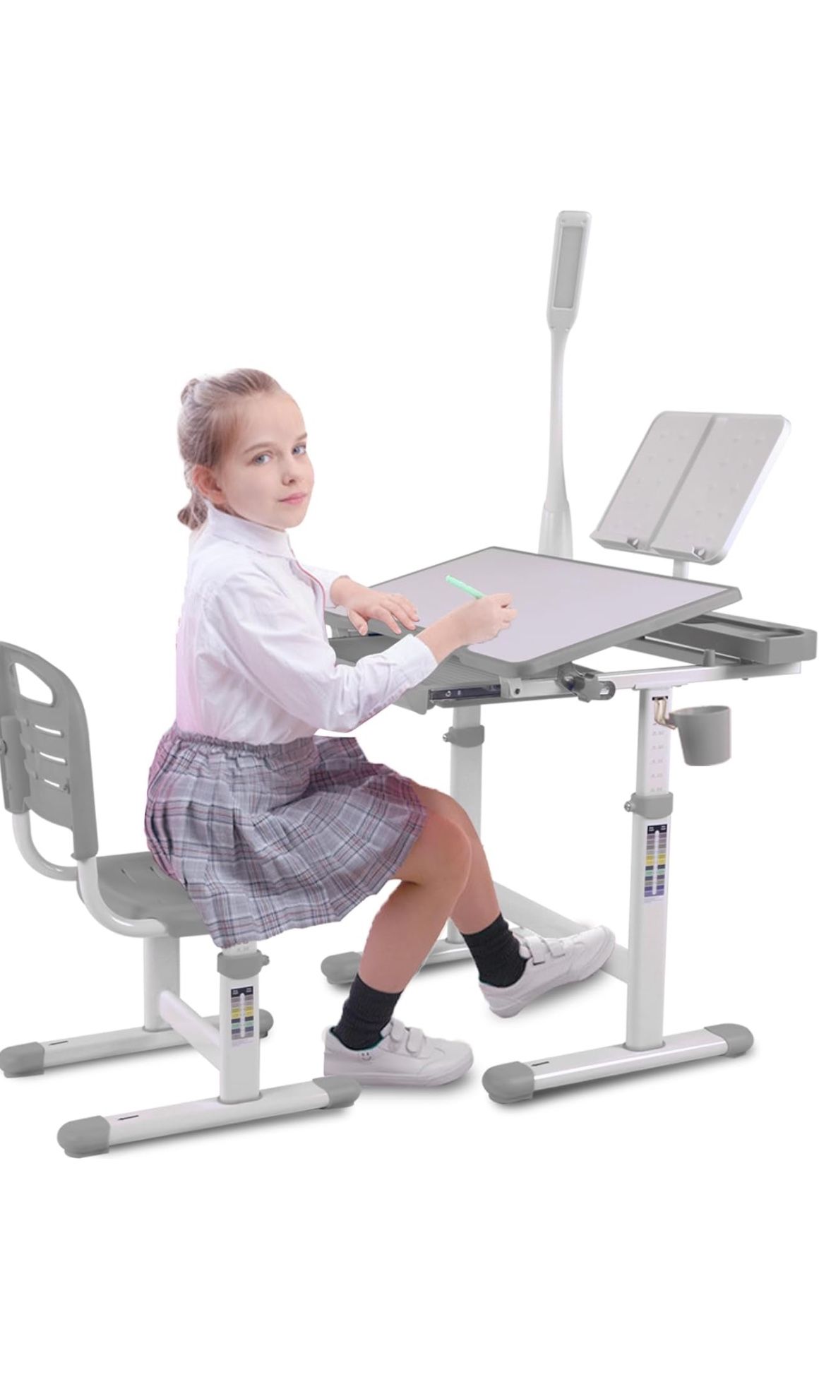 Napfox Kids Desk and Chair Set Height Adjustable Desk for Kids Green