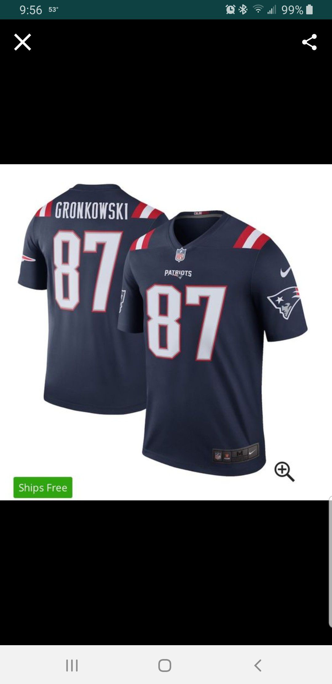 NEW ENGLAND PATRIOTS GRONKOWSKI JERSEY COLOR RUSH SIZE 3XL