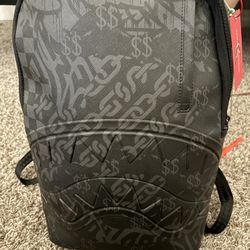SPRAYGROUND 4AM DLX BACKPACK - Solid Black Bag w/ Detail - Limited Edition