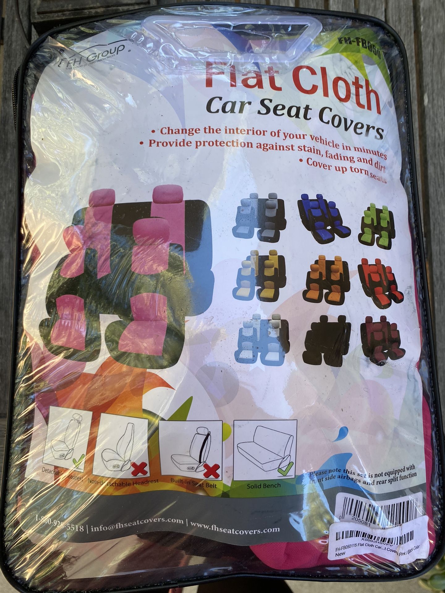 Flat Cloth Seat Covers Hot Pink Brand New