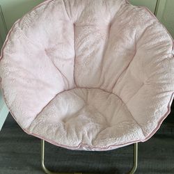 Pink Folding Saucer Chair, Blush/Soft Gold