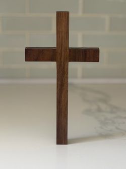 Crucifix Cross solid walnut