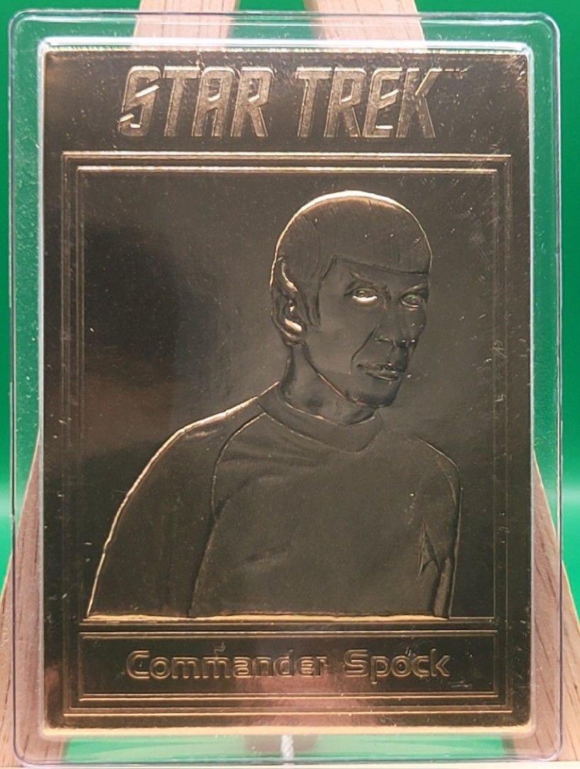 Commander Spock Star Trek 2001 Danbury Mint 22Kt Gold Card, NM