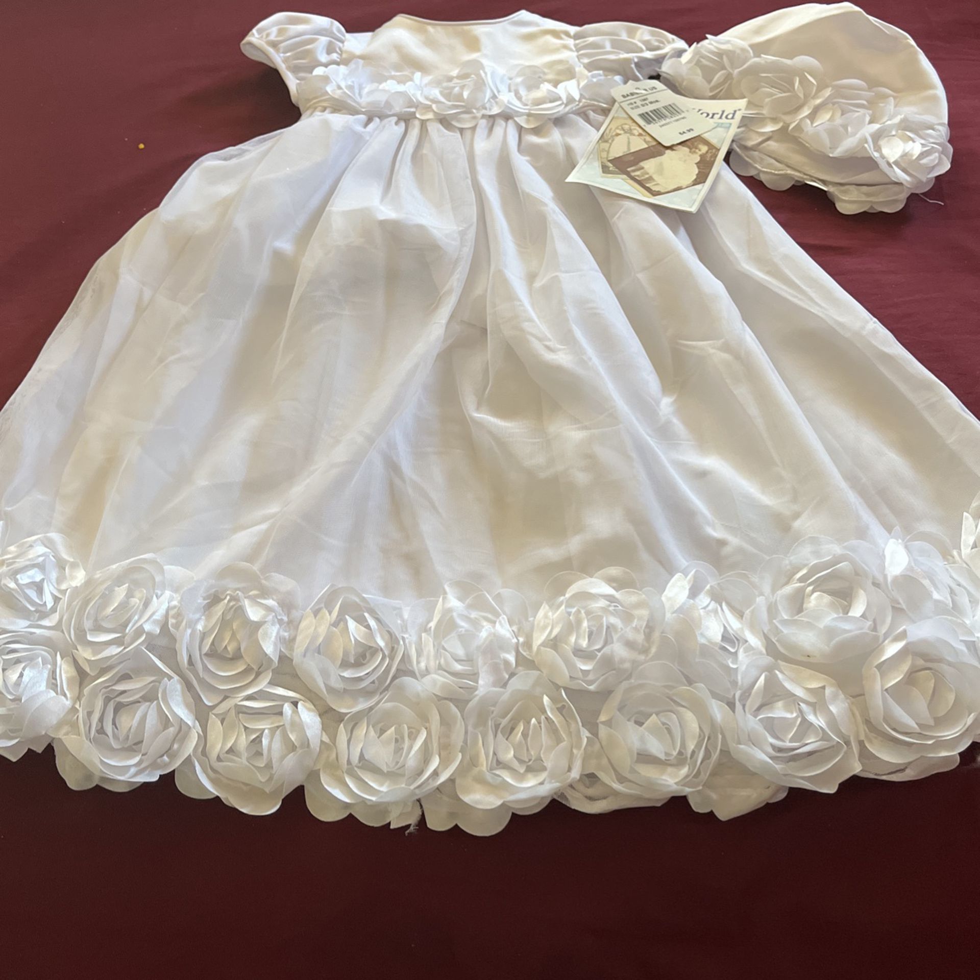 0 To 3 Month White New Brand 2 Piece Baptism Dress