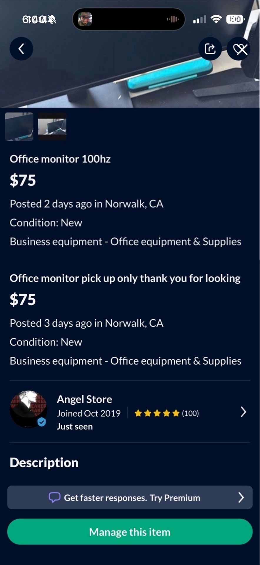 Office monitor 100hz