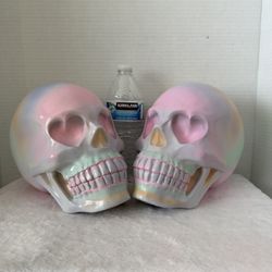 Heart Eyes Twin Skulls Valentines Day Prop Decor 