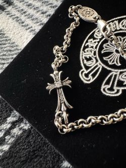 Church Chrome Emo Goth Hearts Rock Silver Plat Roll Chain Bracelet