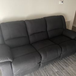2pc Black Recliner Living Room Set
