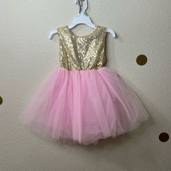 Princess Tulle Tutu Girl Dress Wedding Pageant Party Baby Dresses Age 1-4 Years, Pink