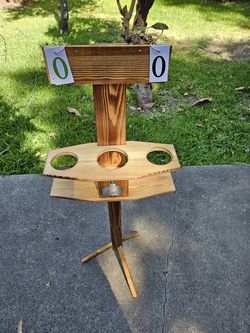 Wooden Cornhole Scoring Stand + Free Phone/Drink Stand — $25