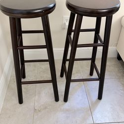2-Piece Dark Espresso Bar Stool Set - $30