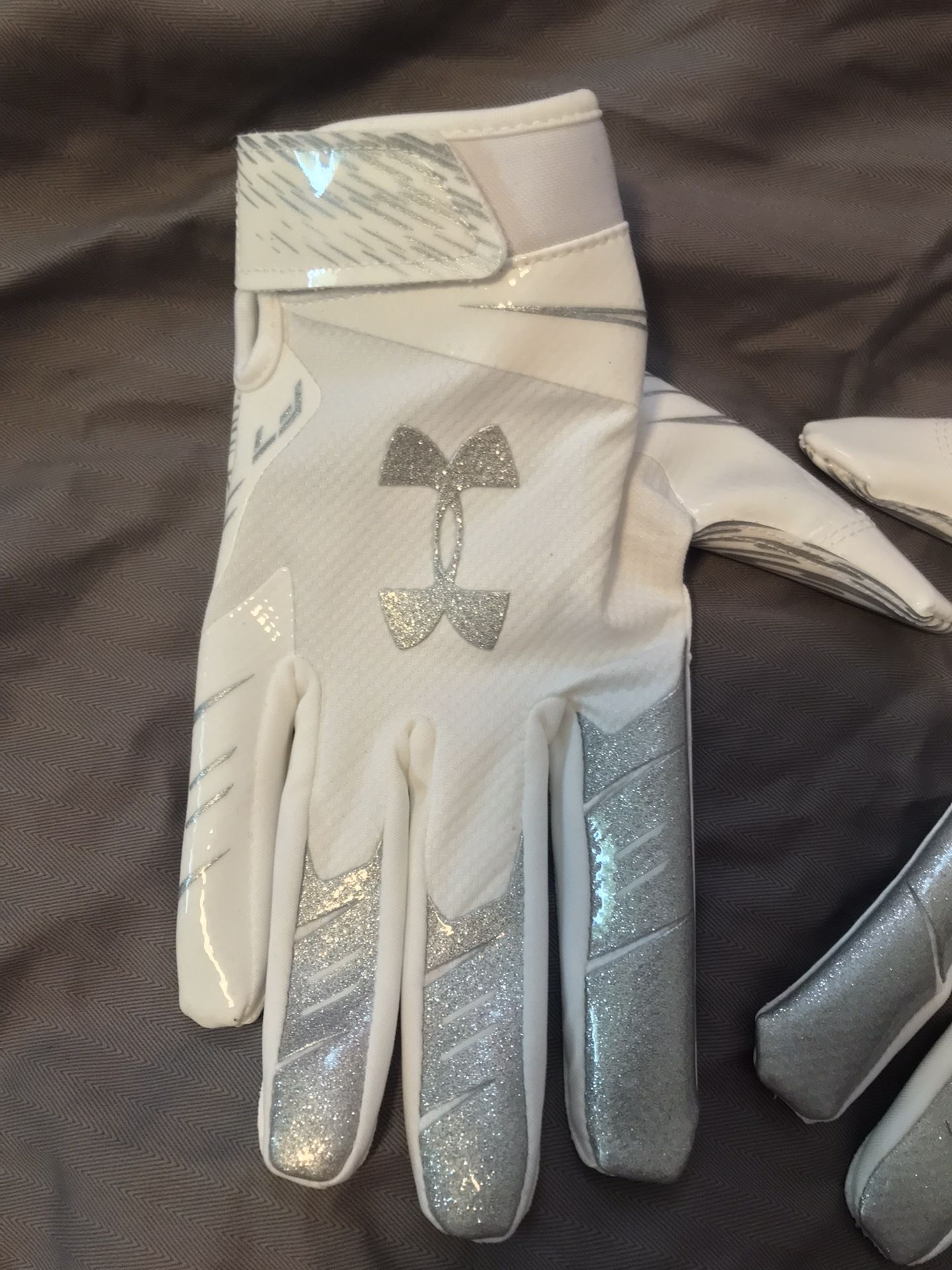 White Under Armour Football Gloves