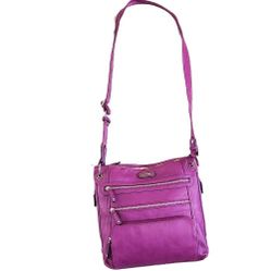 BRAND-NEW w/Tags TYLER RODAN Vintage Pink/Plumberry Faux-Leather Large Crossbody Purse