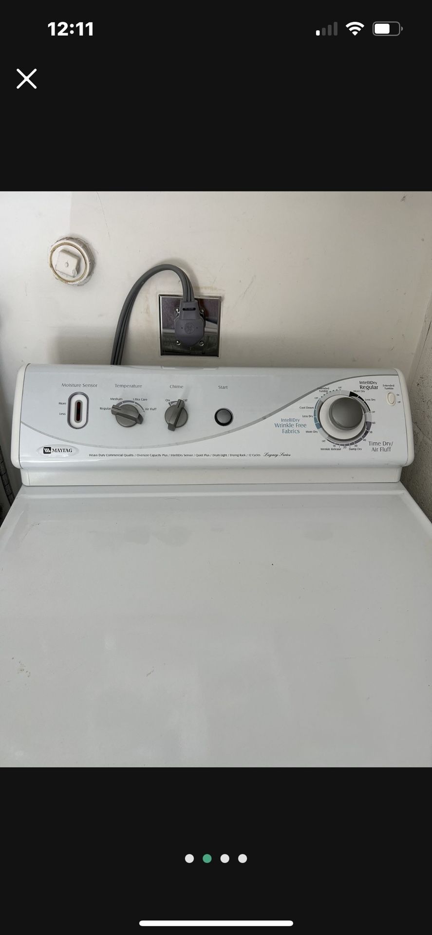 Electric Dryer, Maytag, Heavy Duty, Commercial Quality 12 Cycles Electric dryer, Maytag, heavy duty, commercial quality 12 cycles