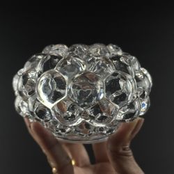 Orrefors Raspberry Crystal Votive / Tealight Candle Holder. Made in Sweden 
