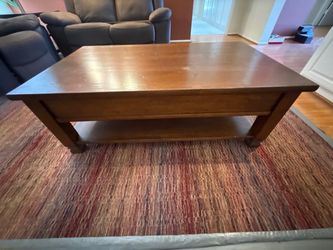 Large wood coffee table with drawer