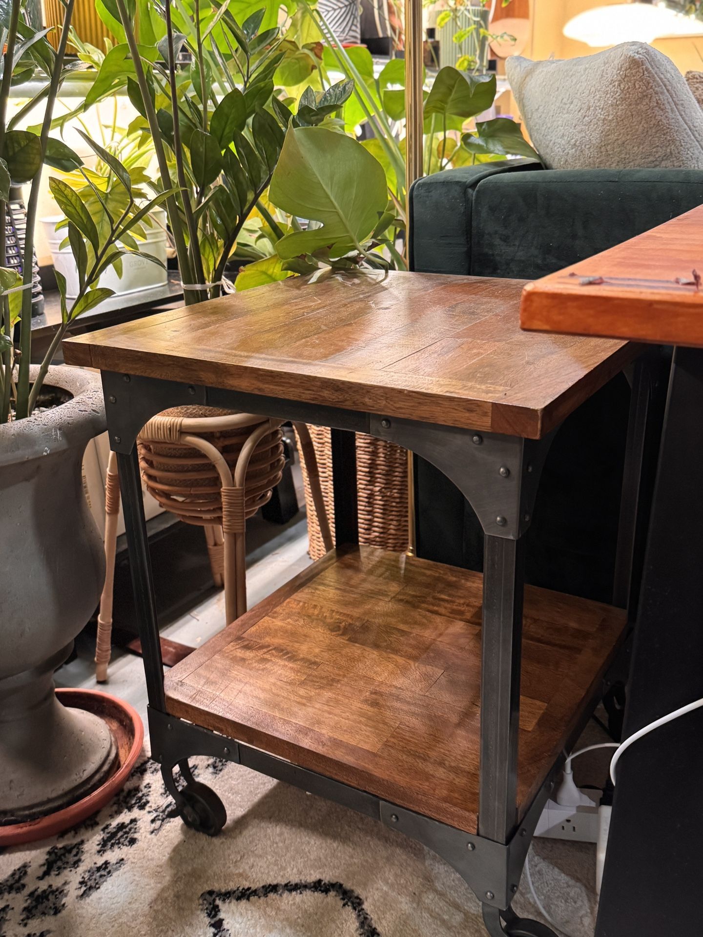 World market, Aidan wood and metal end table