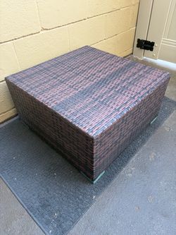 Brown Wicker Outdoor Coffee Table