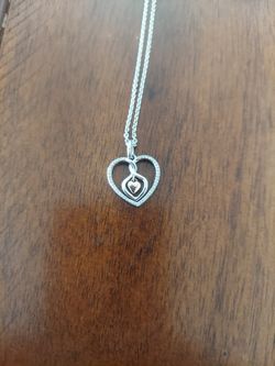 Necklace Heart With Rose Gold Heart