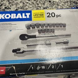 Kobalt 3/4-in Drive 20-Piece Standard (SAE) Matte Mechanics Tool Set with Hard Case