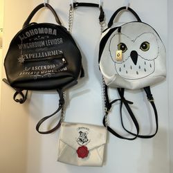 Harry Potter Bags 3 Backpack Purse Owl Hogwarts 