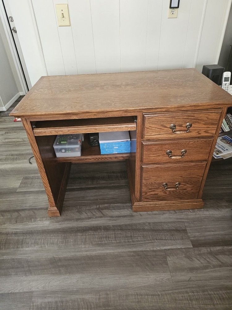 Solid Oak Computer Desk