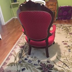 Antique Red Spoon Chair