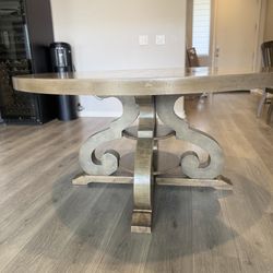 Round 60” Solid Wood Dining Table – 