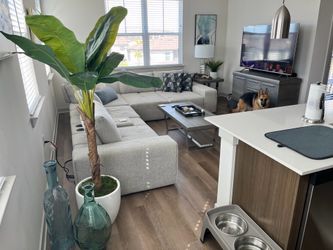 MAKE AN OFFER - Sectional Couch W/ Speaker and Chargers