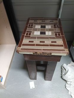 Mosaic Tile Top Wooden Side Table