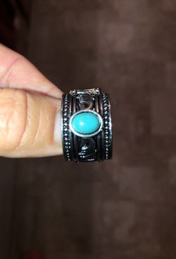 3 silver and turquoise rings $3.00 each