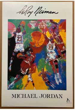 🏀 RARE 1990 Michael Jordan by Leroy Neiman - professionally framed.