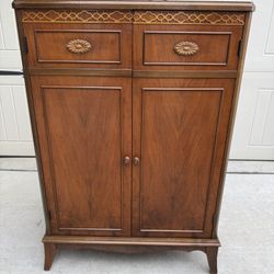 Vintage Walnut Record Cabinet 