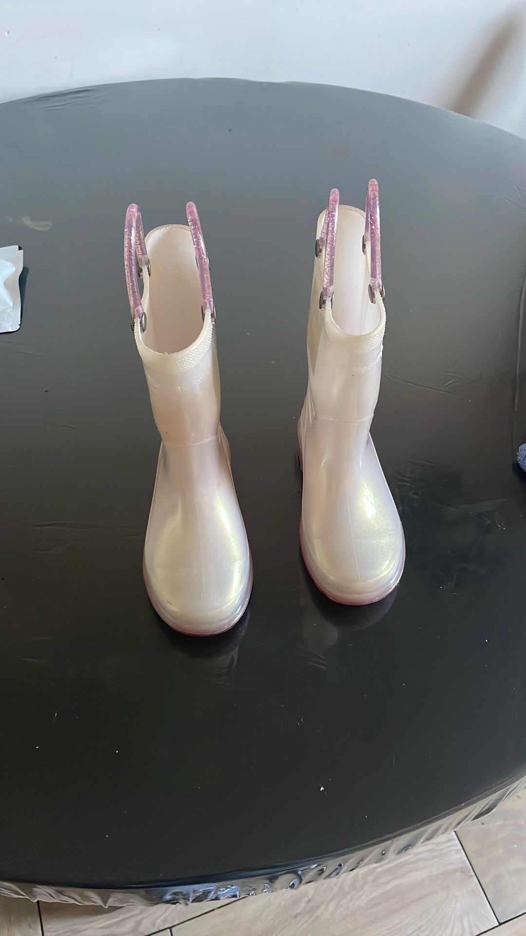 Light Up Girls Toddler Rain Boots Size 8