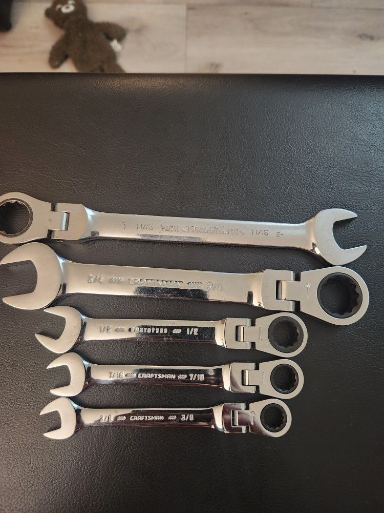 CRAFTSMAN 5 -Piece Set Standard (SAE) Flexible Head Ratchet Wrench #E0397
