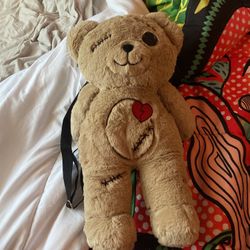 Halloween Brown Bear Plush Backpack