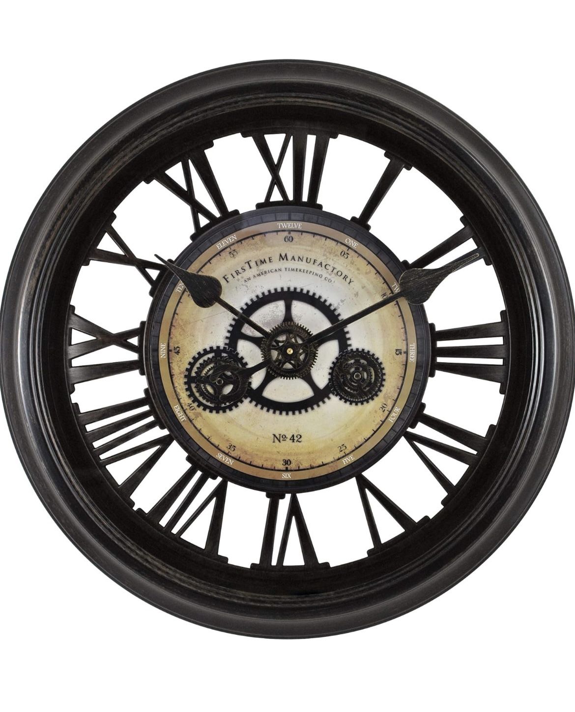 Firstime & Co. Gear Works Industrial 24” Hanging Wall Clock