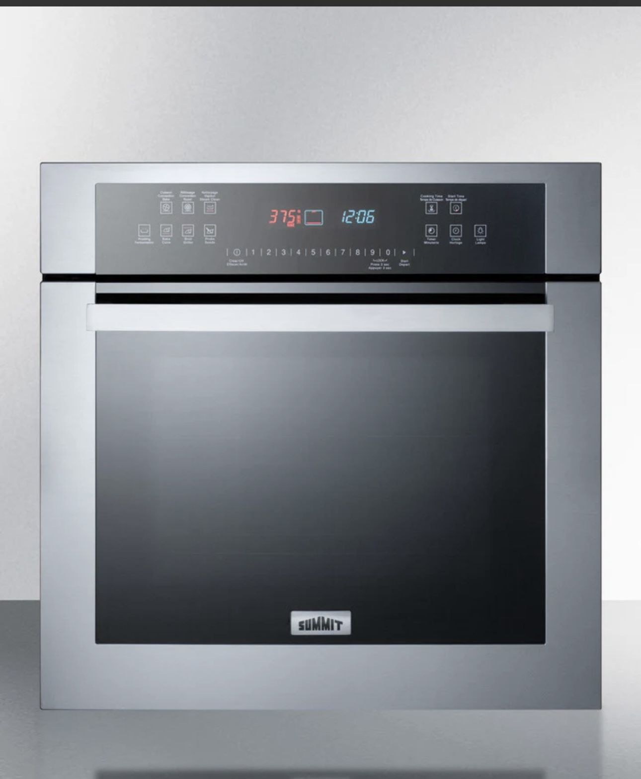 SUMMIT APPLIANCE 24 in. Single Electric Wall Oven in Stainless Steel