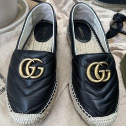 Gucci Leather Espadrille With Double G