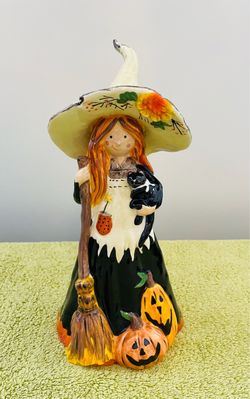 Adorable Blue Sky Clayworks Halloween witch figurine