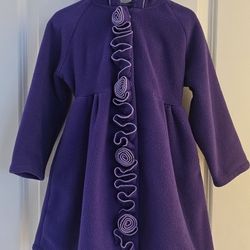 Beautiful Purple Thick Fleece Hooded Dress Coat, Size 4T