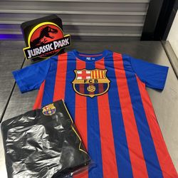 NEW FC BARCELONA MEN JERSEY SOCCER FOOTBALL SPORTSWEAR TSHIRT Medium