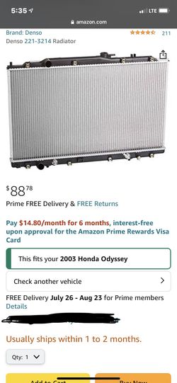 2003 Odyssey Denso Radiator