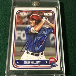 Ethan Holliday Autographed Card Ip 
